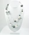 Chain and Peal Necklace - Grey/White Random Mix