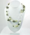Chain and Peal Necklace - Green/White Random Mix