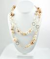 Chain and Pearl Long Necklace - Gold Random Mix